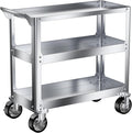 DDJ Stainless Steel Utility Cart on Wheels, 3-Tier 1100 lbs Heavy Duty Tool Cart by DDJ