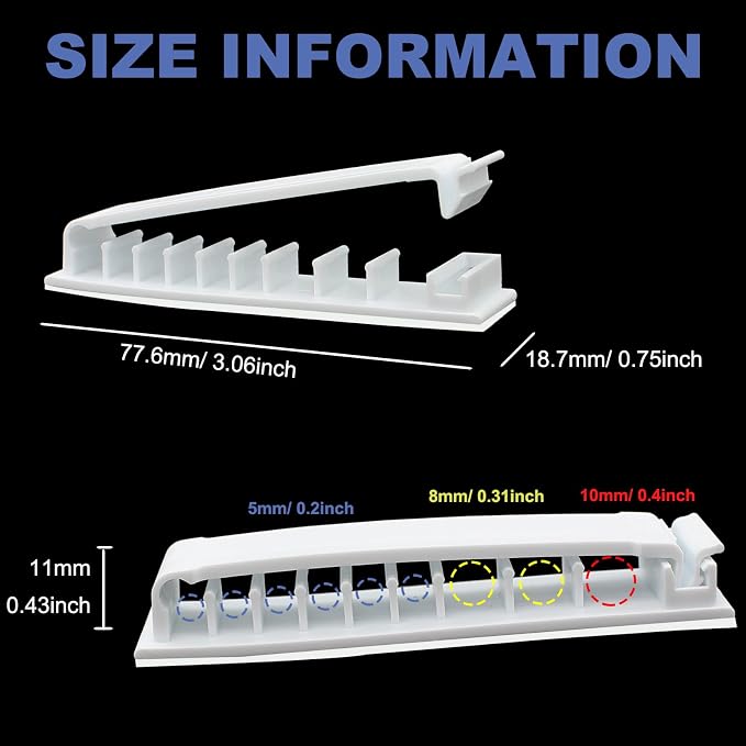 Cable Clips Holder, Self Adhesive Cables Management Clips Cord Organizer Charger - Image 5
