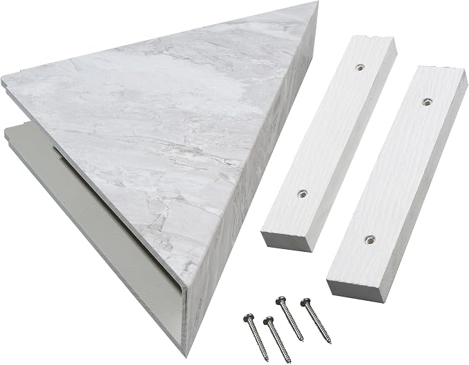 Palisade Vinyl Waterproof Corner Shower Shelf in Iced Pewter/Urban Fjord by PalisadeWallTilesandPlanks
