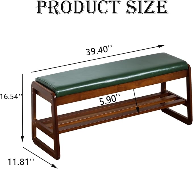 latifolia Solid Wood Bench, Entryway Shoe Bench - Image 3