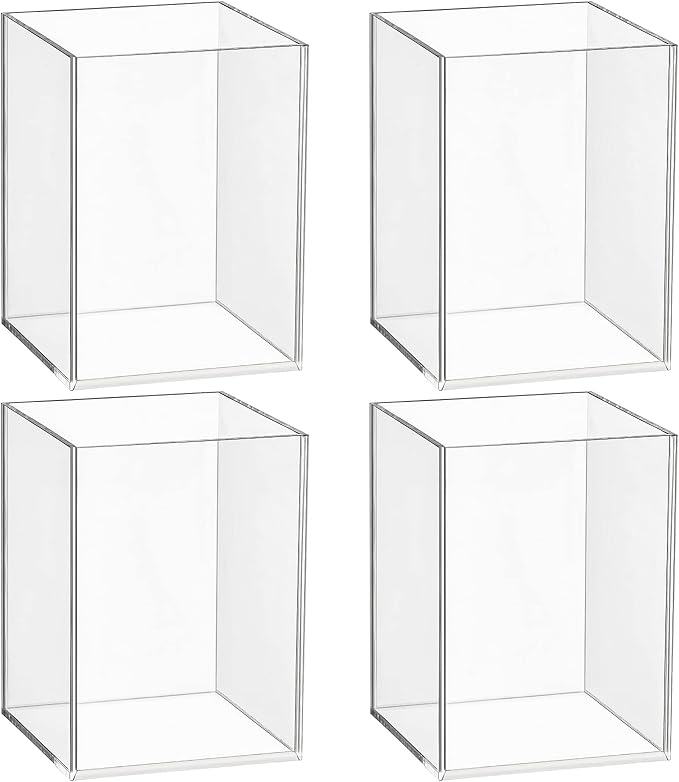 4-Piece Clear Acrylic Pen Holder & Pencil Cup by MOTOTO