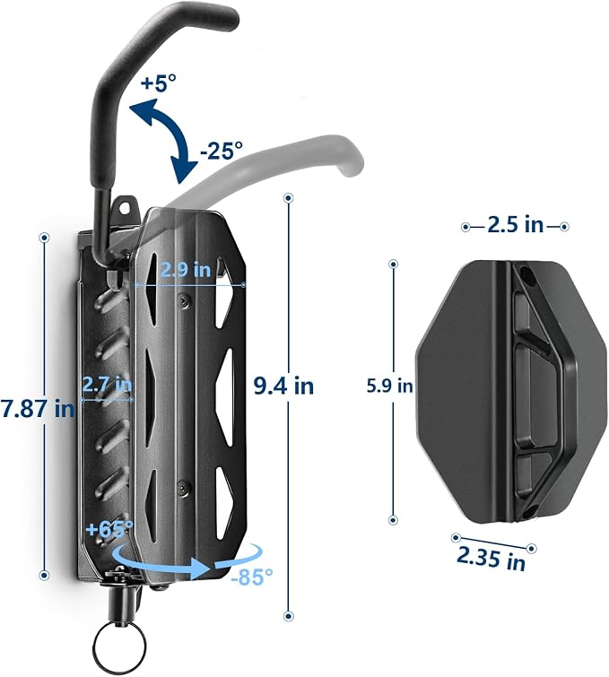 QAQ Swivel Bike Wall Mount, Vertical Bike Rack Garage Holds Up To 66lbs - Image 8
