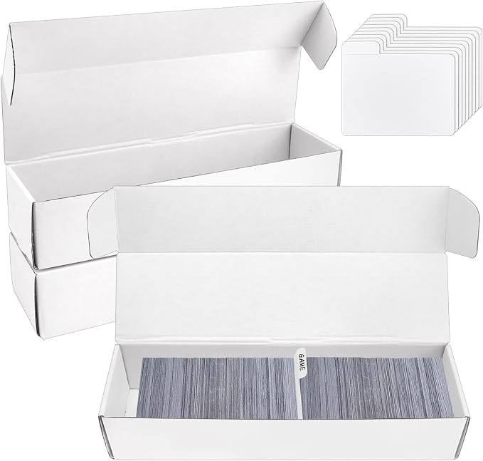Trading Card Storage Box with Dividers, 3 Pack • 820 Count Bulk Card Collection by VOKOY