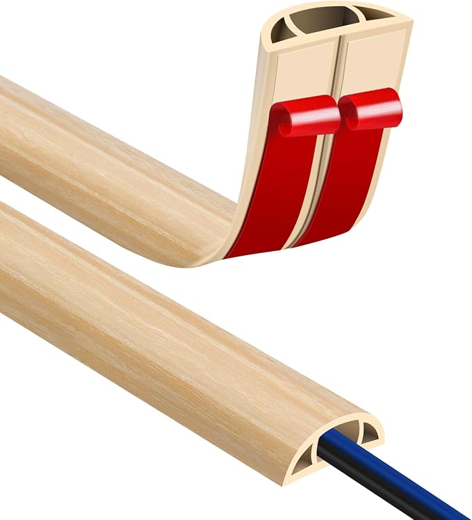 Floor Cord Covers for Wires 3.3FT Cable Hider Wire Cover Self Adhesive Cord by JAHOMFAI