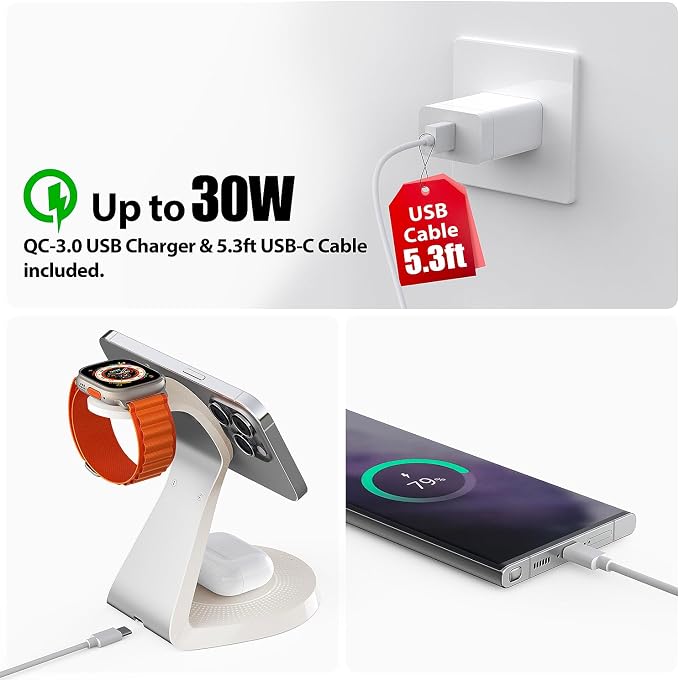 3 in 1 Charging Station for Apple Devices, Mag-Safe Charger Stand Fast Charging - Image 4