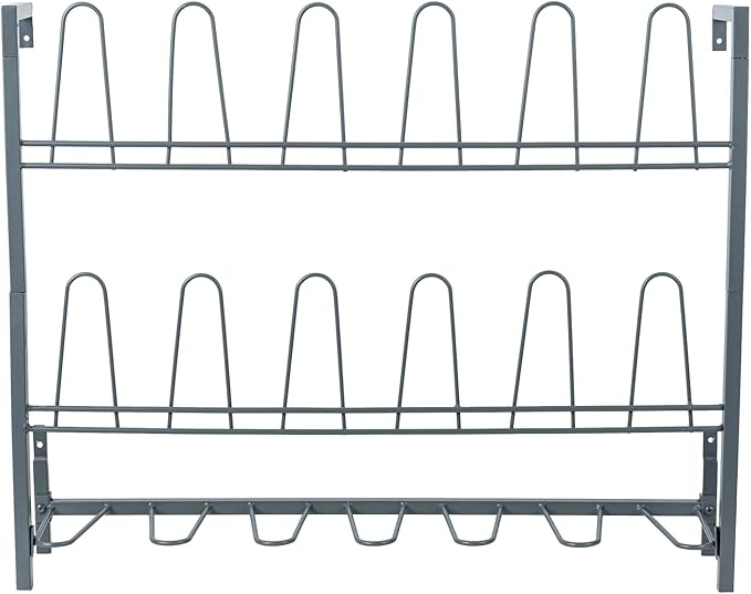 MyGift Premium Urban Gray Metal Hanging Shoe Rack - Image 7