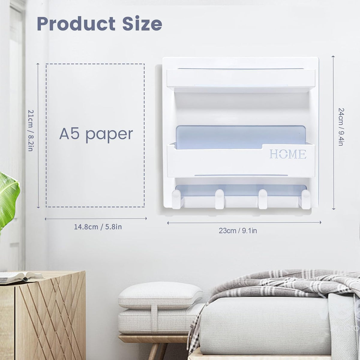 CHENYAOAI Bedside Shelf Accessories Organizer, Wall Mount Self Stick