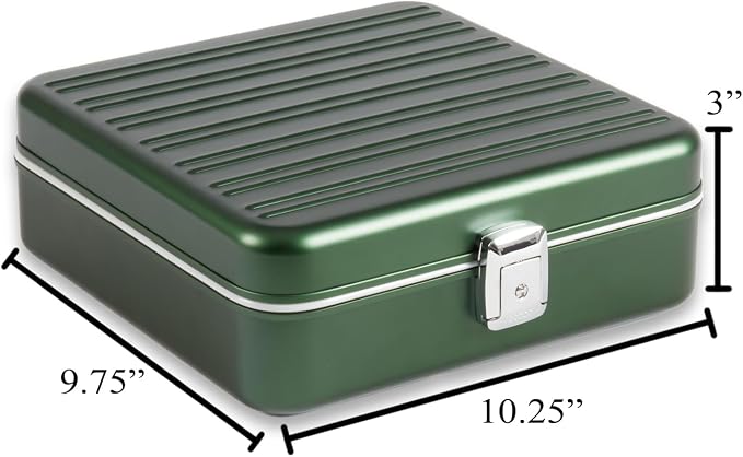 Bey-Berk Personalized Prague Aluminum 9-Slot Watch Case, Locking Travel Metal - Image 4
