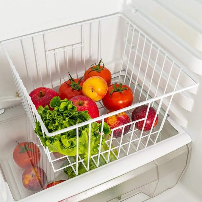 Freezer Wire Baskets Storage Organizer, Household Storage Metal Wire Bins - Image 7