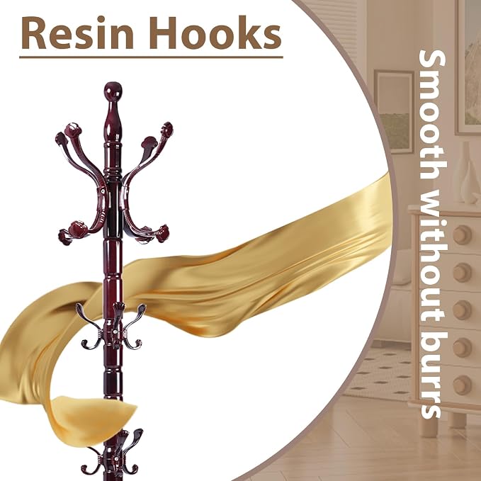 Solid Wooden Coat Rack Stand, Coat Racks Freestanding - Image 3