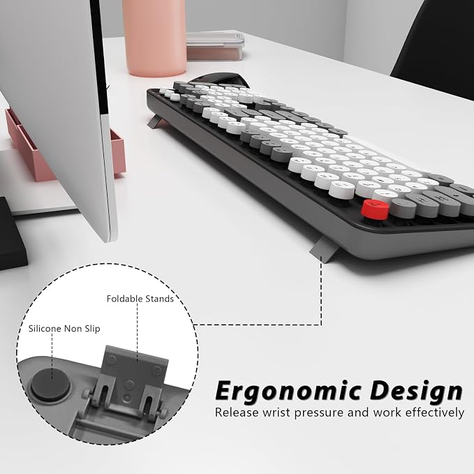 Wireless Keyboard and Mouse, KOOTOP Cute Keyboard and Mouse, 2.4G Wireless - Image 9