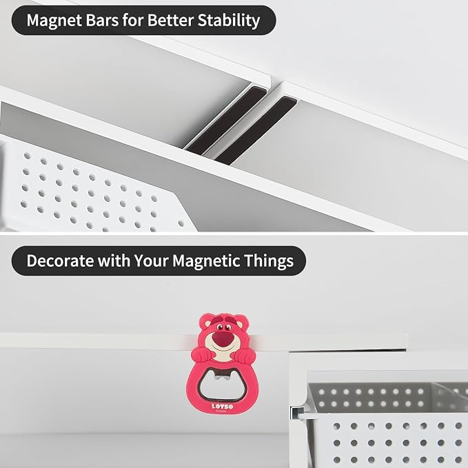 Dual Monitor Stand Riser with Drawer, Desk Organizer and Accessories, Metal - Image 5