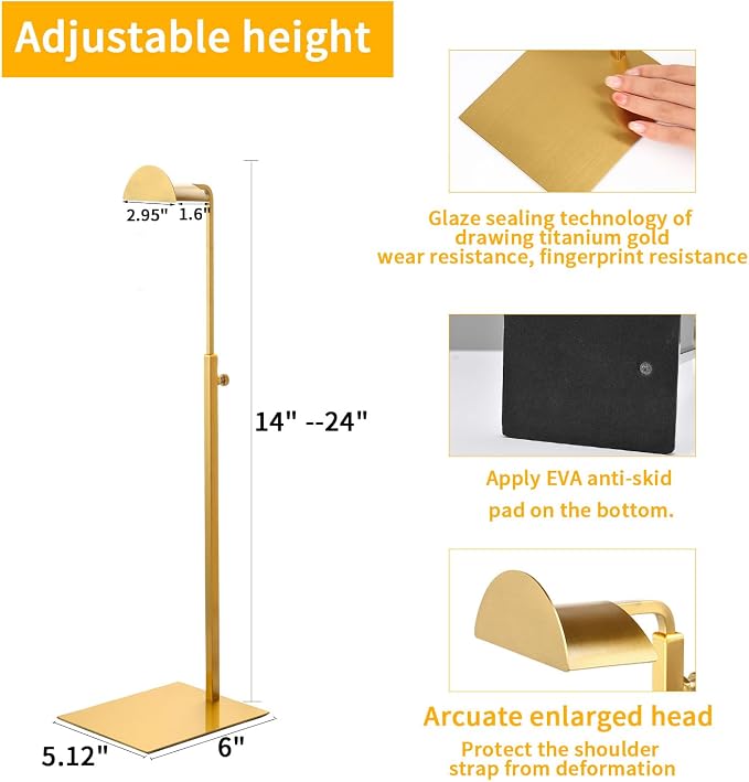 Purse Display Stands, 3 Pack Gold Purse Display Rack Stainless Steel Handbag - Image 3