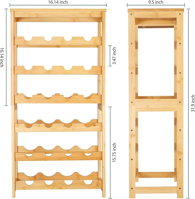 Wine Rack 24-Botttle Freestanding Floor, 6-Tier Wine Rack Shelf - Image 7