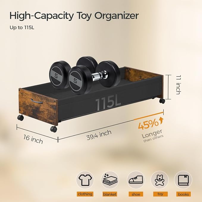 Under Bed Storage with Wheels, XXXXL Larger Under Bed Drawers On Wheels - Image 6