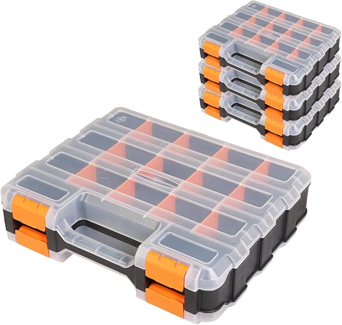 Generic Tool Box with Transparent Lid, Double Side 34-Compartments Organizer by Unknown
