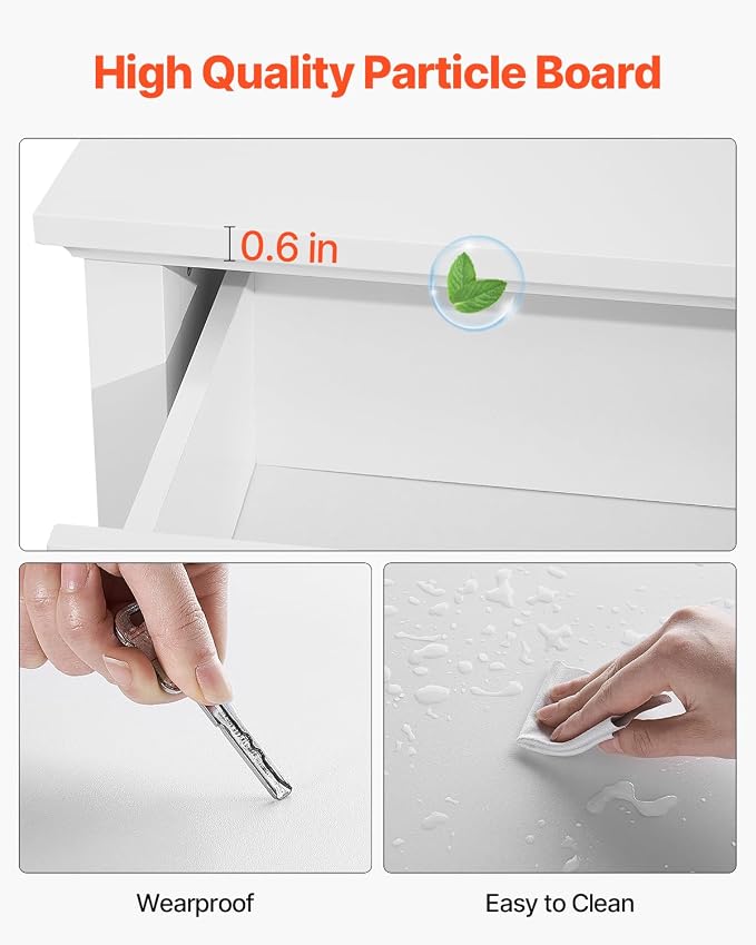 VEVOR 6 Drawer White Dresser, Wood Dresser Chest of Drawers - Image 6