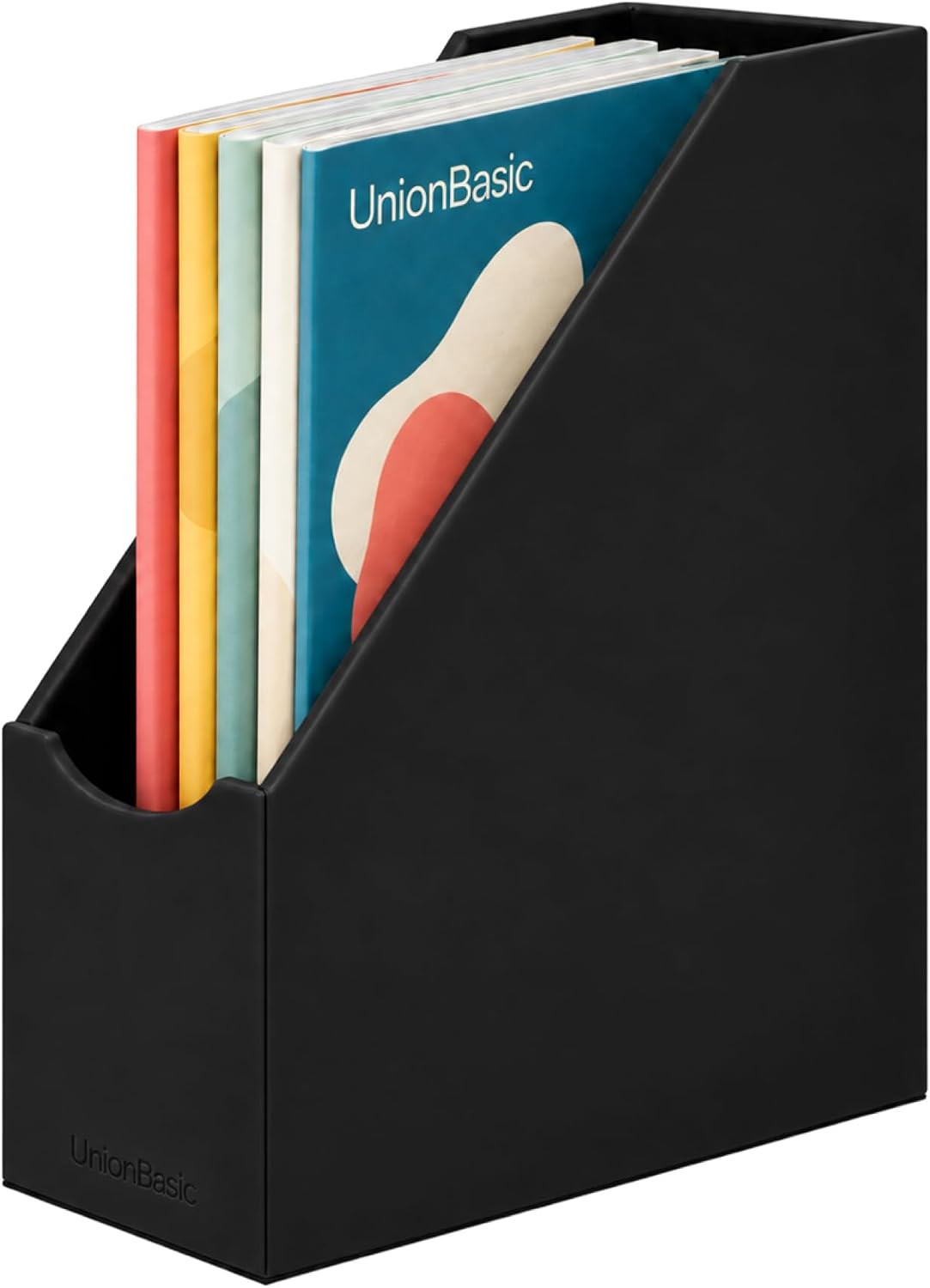 Leatherrette Magazine File Holder, Black