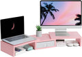 TEAMIX Pink Dual Monitor Stand Riser by TEAMIX