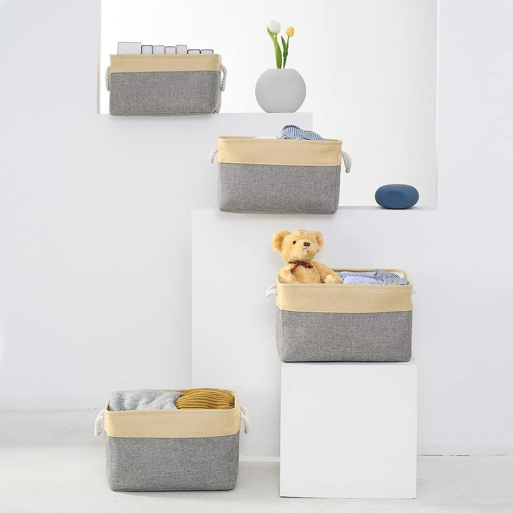 Storage Basket for Organizing - 3 Pack 14x10x7 inch Large Collapsible