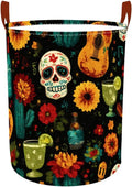 Laundry Baskets 15.7x19.7 Inch Day of the Dead Skull Guitar Cocktail Design by Wdesyadms