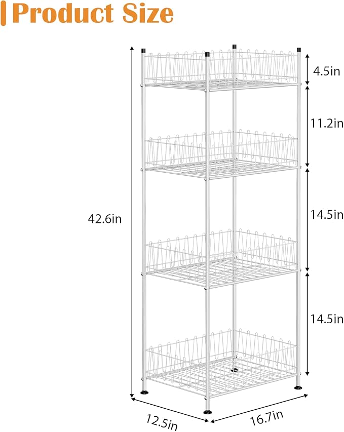 ETELI Water Bottle Holder Organizer 4 Tier Drink Can Shelf Organizer Rack - Image 3