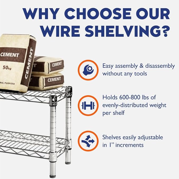 Shelving Inc. 8" d x 18" w x 64" h Black Wire Shelving - Image 5