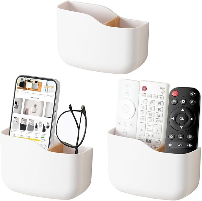 SUNFICON Wall Mount Remote Control Holders 3 Pack Adhesive Media Player by SUNFICON