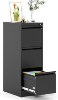 3 Drawer File Cabinet with Lock, Vertical Metal Filing Cabinet by EKJOfficials