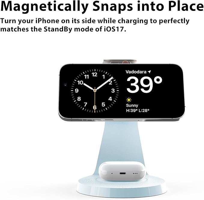 3 in 1 Charging Station for Apple Devices, Mag-Safe Charger Stand Fast Charging - Image 3