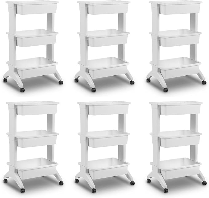 Sterilite 3 Tier Utility Cart Portable Storage Open Bin Organizer by Sterilite