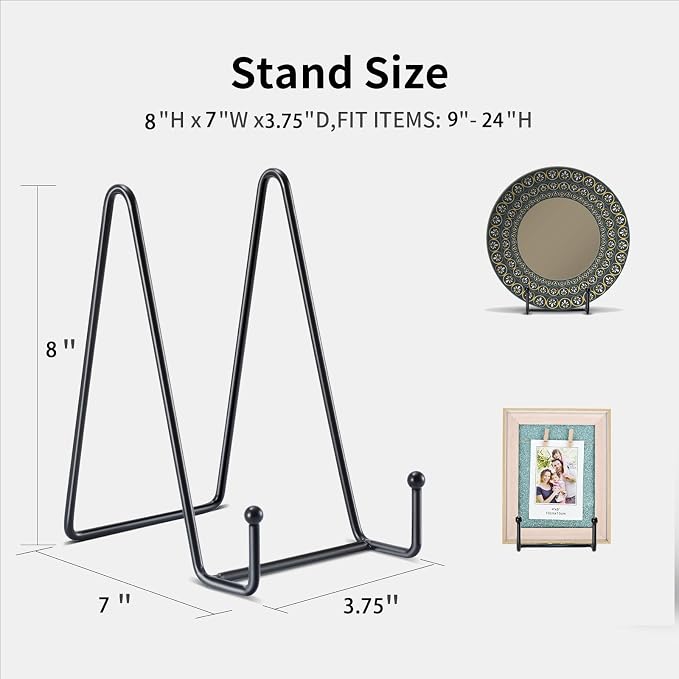 Kruodop 8 Inch Plate Stands for Display, 5 Pack Plate Holder Display Stand - Image 2