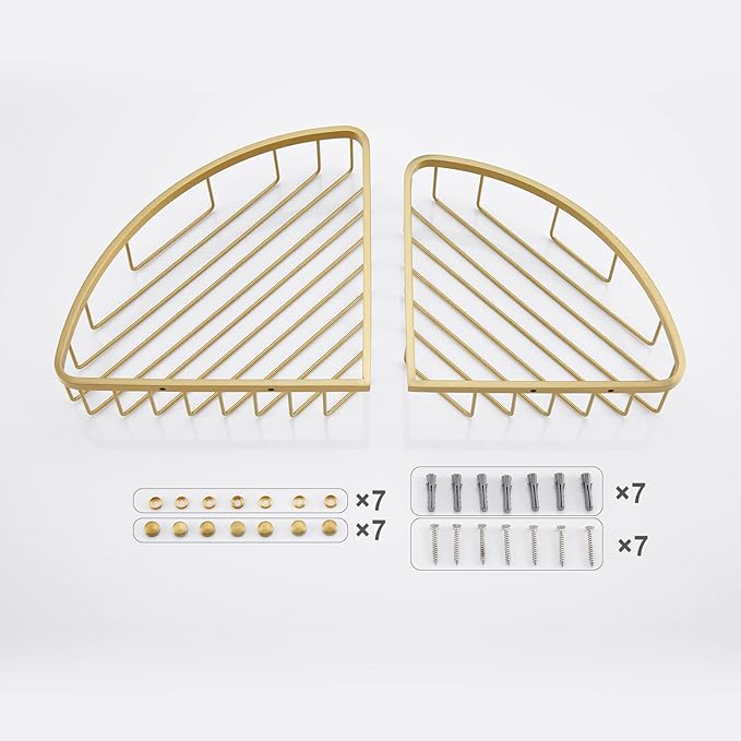 [2 Pack Bathroom Corner Shower Caddy Shelf Organizer, SUS304 Stainless Steel - Image 6