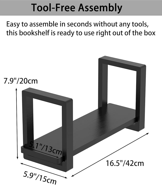 Adjustable Desktop Bookshelf, Retro Tabletop Bookshelf, Desk Shelf - Image 3