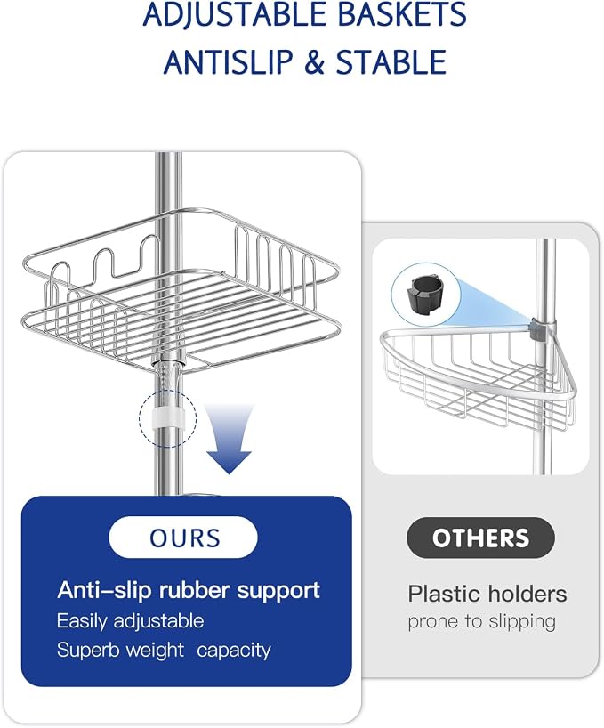 SEIRIONE Rustproof Shower Caddy Corner and Shower Organizer Corner - Image 7
