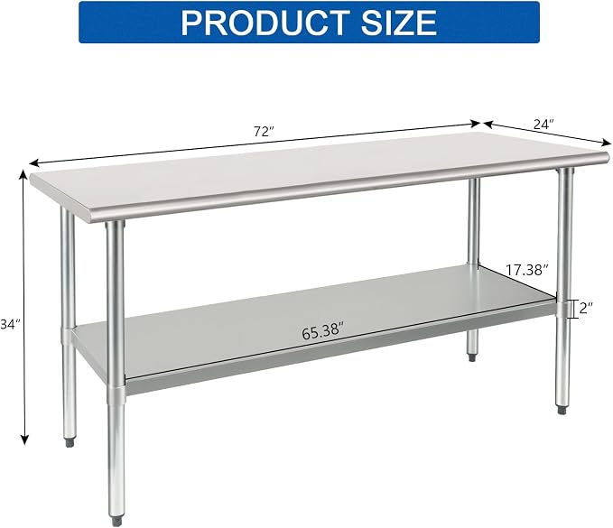 HARDURA Stainless Steel Table 24X72 Inches - Image 2