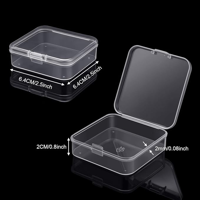SATINIOR 24 Packs Small Clear Plastic Beads Storage Containers Box - Image 2