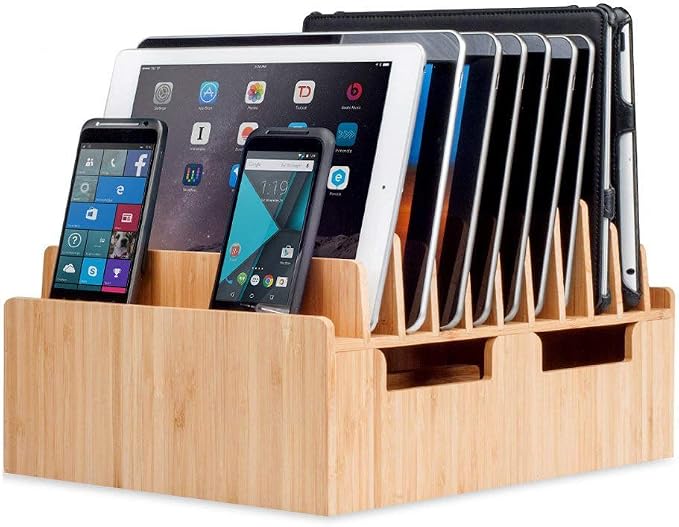 MobileVision Bamboo 10-Port Charging Station & Docking Organizer by MobileVision