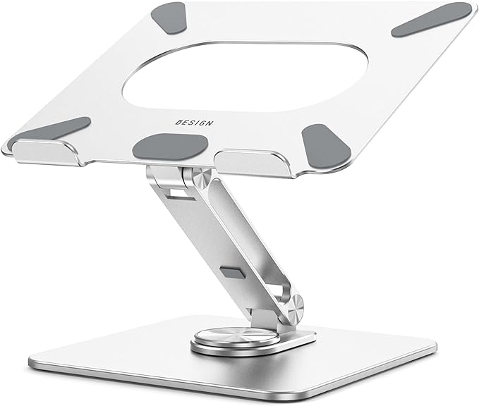 BESIGN LSX7 Laptop Stand with 360 Rotating Base, Ergonomic Adjustable Notebook by BESIGN