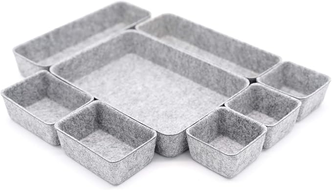 Welaxy Desk Drawer organizers tray Felt storage bins aesthetics room décor - Image 2