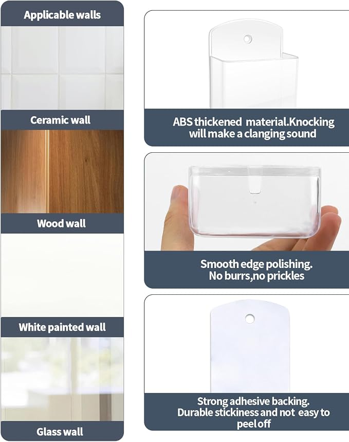 6 PCS Remote Control Holders Wall Mount, Self Adhesive TV Air Conditioner - Image 3