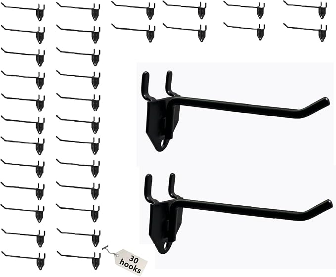 Eastern Tree 30 Packs 6" Metal Pegboard Hooks, Standard Peg Board Hooks is Fit by EasternTree