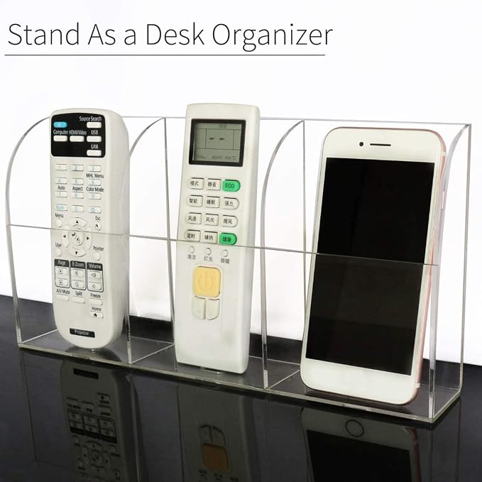 Large Acrylic 3-Slot Wall Mounted Smart Phone Charging Holder Station Clear - Image 6
