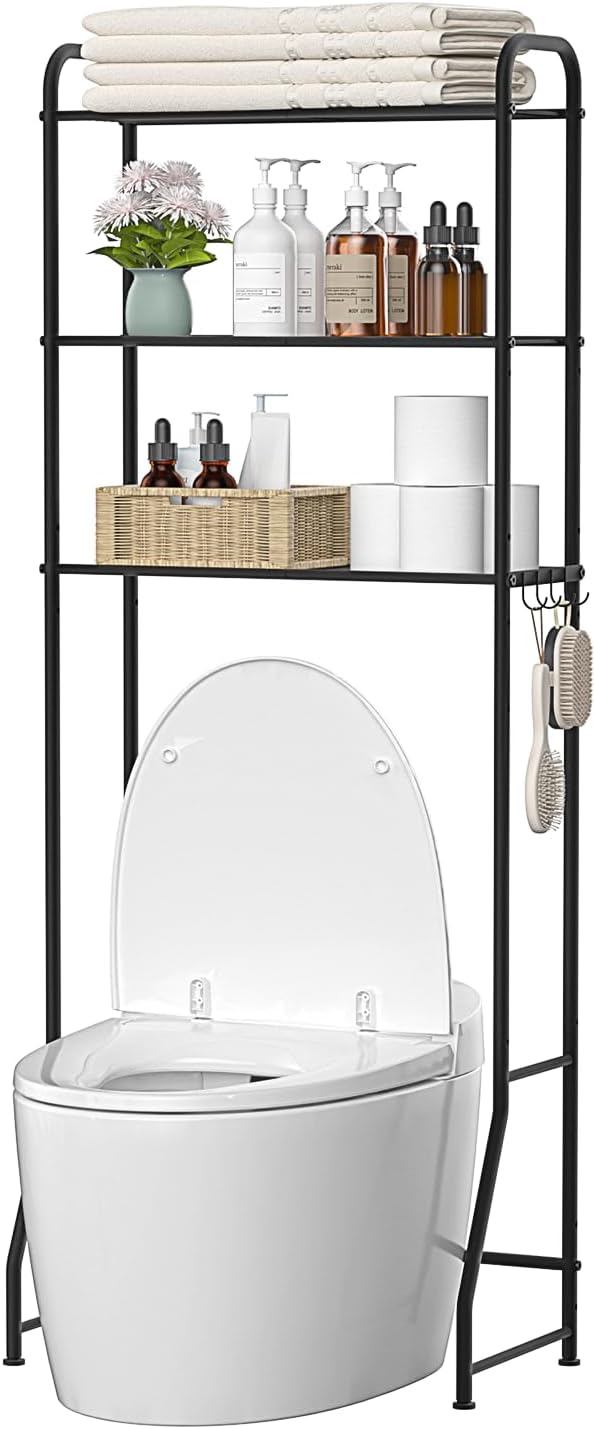 ASHLEYRIVER Over The Toilet Storage Rack, 3-Tier Storage Rack Toilet Adjustable - Image 3