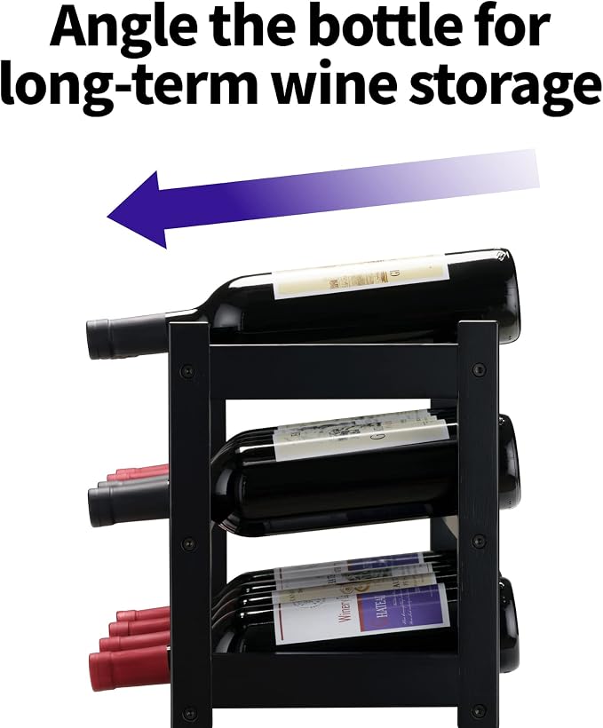 VASMIA Bamboo Wine Rack, Sturdy and Durable Wine Storage Cabinet Shelf - Image 5