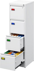 4-Drawer File Cabinet, 16.3" Deep Vertical Filing Cabinet by PEUKC