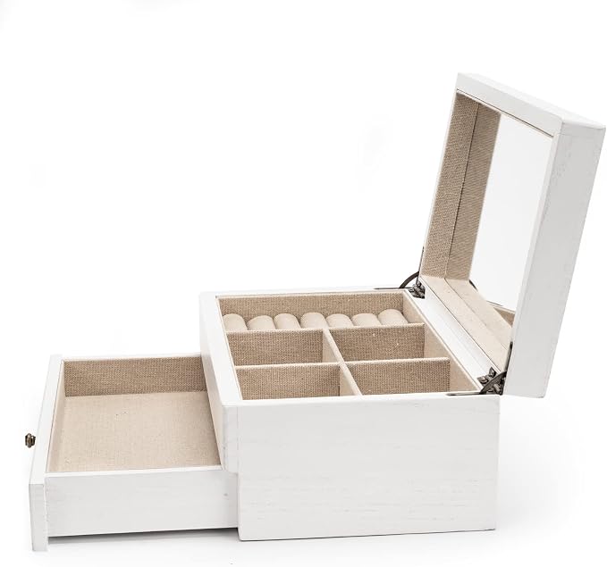 Meangood Jewelry Box Organizer for Women, 2 Layer Large Jewelry Storage Case - Image 7
