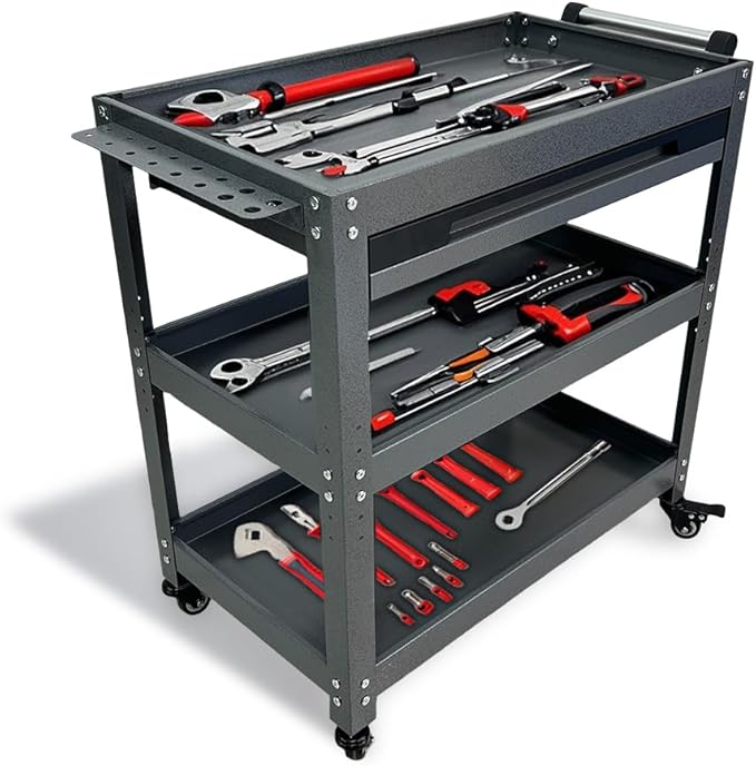 Metal 3 Tier Rolling Tool Cart - Image 5
