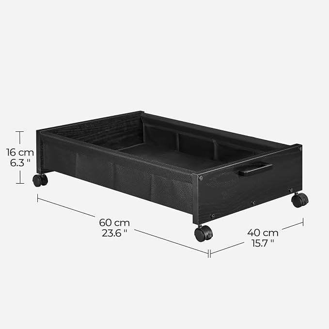 Under Bed Storage with Wheels, Wooden Under Bed Drawers On Wheels, Rolling - Image 6