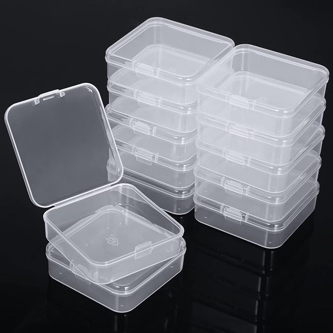 SATINIOR 48 Packs Clear Small Plastic Containers Transparent Storage Box - Image 4